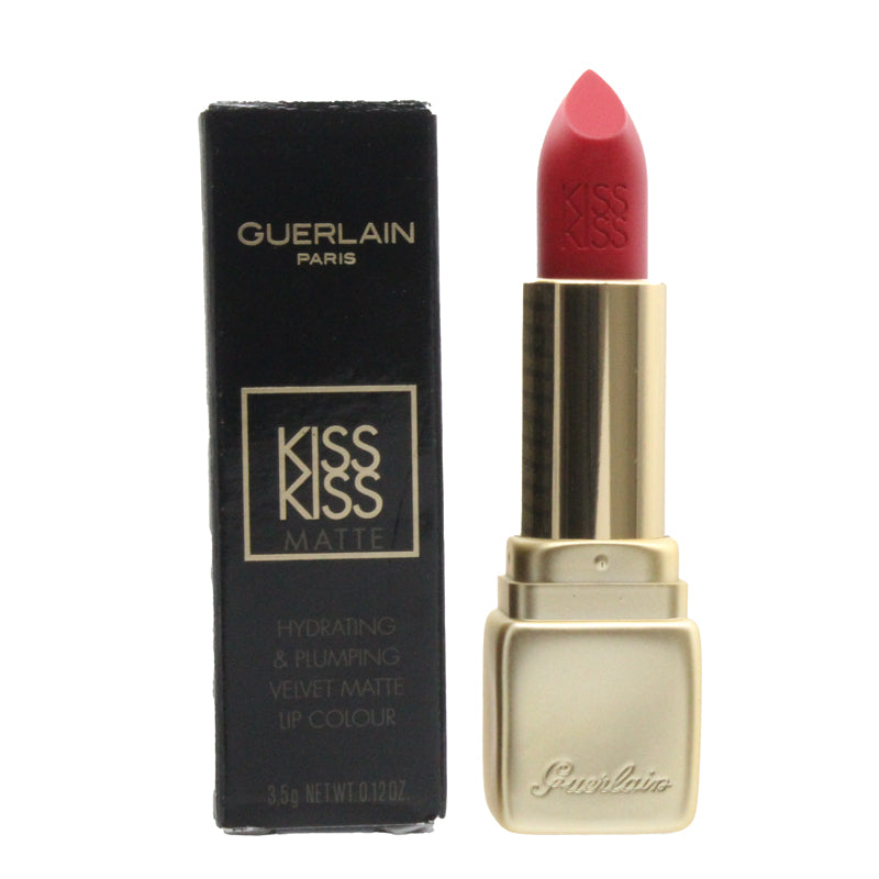 Guerlain KissKiss Matte Lipstick M332 Fire Red – Bold Long-Lasting Colour
