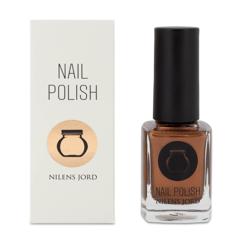 Nilens Jord Nail Polish No 6601 Bronze Nail Varnish Long Lasting Wide Brush