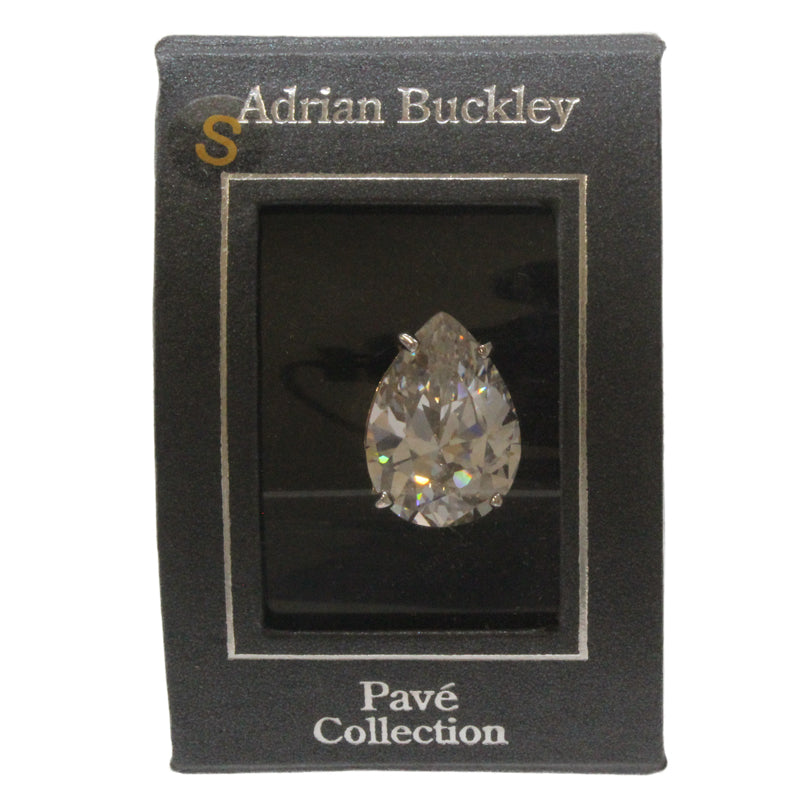 Adrian Buckley Pave Collection Gold Teardrop Crystal Ring CZR337S (S)