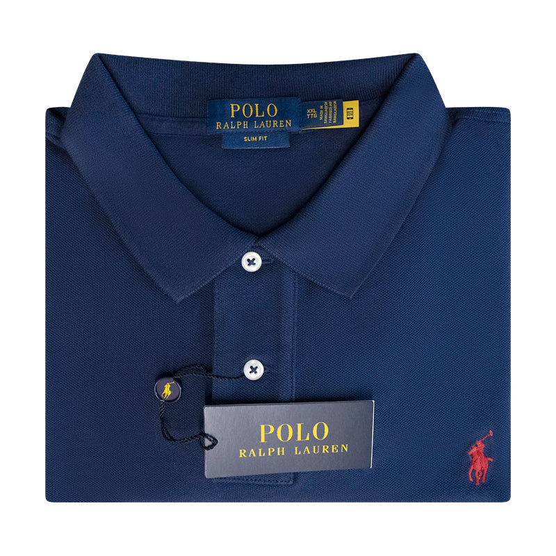 Ralph Lauren Polo Men's Slim Fit Polo Short Sleeve Shirt Blue