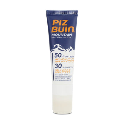 2 x Piz Buin Mountain Sun Cream & Lipstick SPF 50+ 