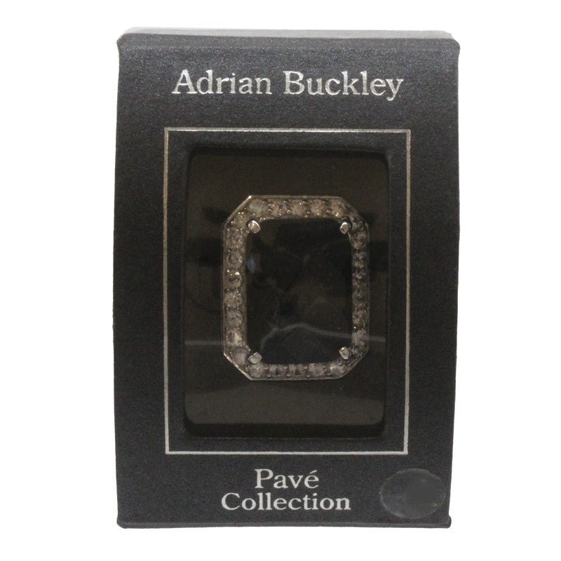 Adrian Buckley Pave Collection Square Black & Silver Ring CZR343S (S)