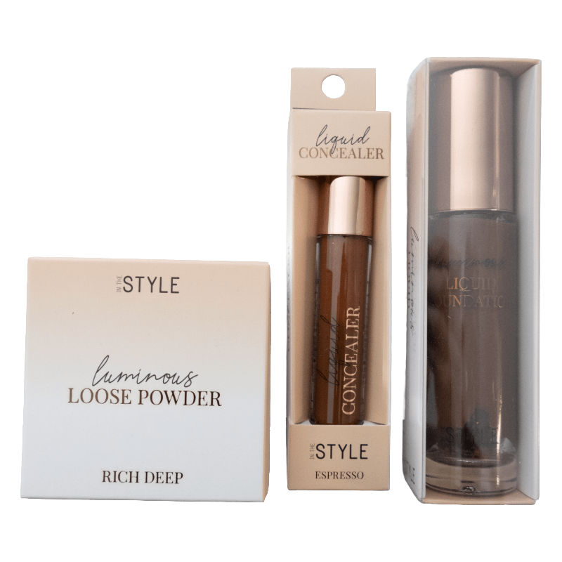 In The Style Makeup Bundle Gift – 3-Pieces Cosmetics Set - Espresso