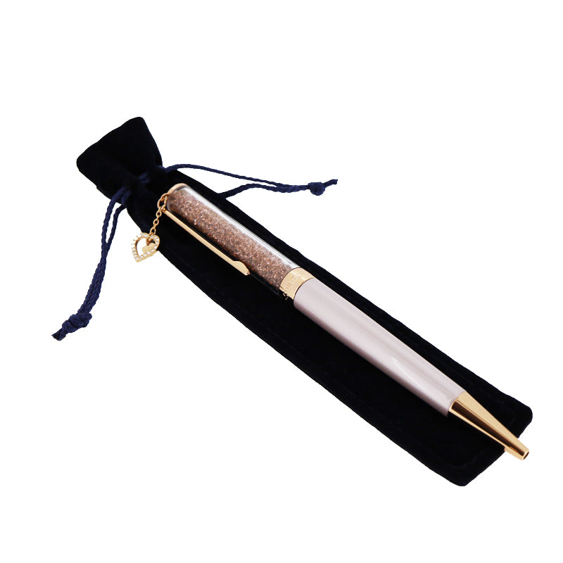 Swarovski Ballpoint Pen Crystalline Heart, Rose gold tone, Pink Lacquered