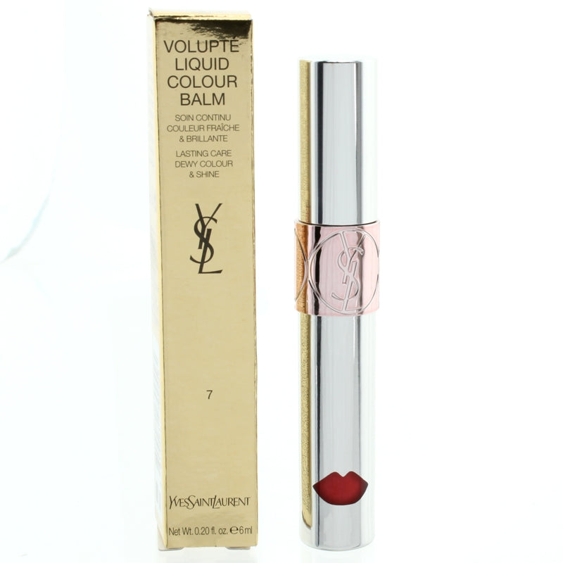 YSL Volupte Liquid Lip Gloss Balm 7 Grab Me Red (Blemished Box)
