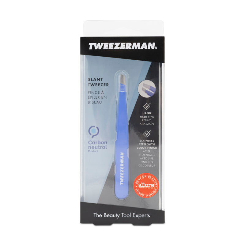 Tweezerman Slant Tweezers Stainless Steel Lapis Blue