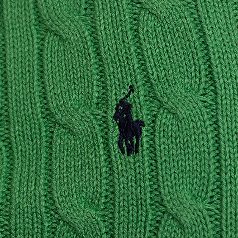 Ralph Lauren Polo Cable-Knit Cotton Boys Jumper Green