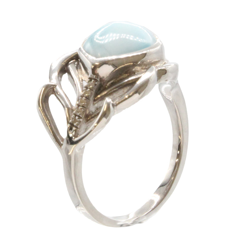 Marahlago Willow Larimar Stone Sterling Silver Ring Silver Size 8