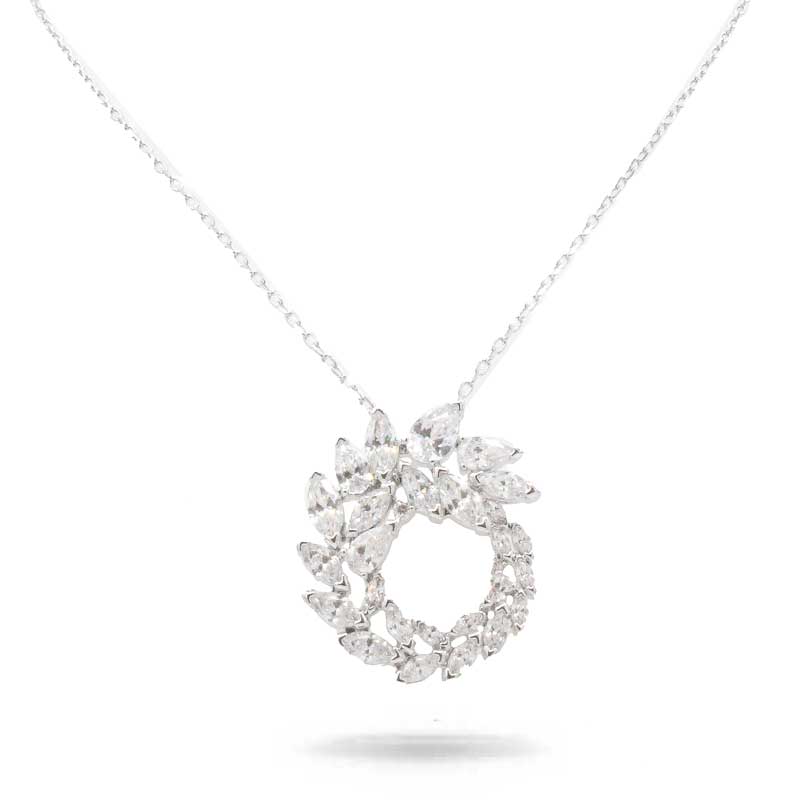 Swarovski Louison Collection Czech White Crystal Silver Necklace