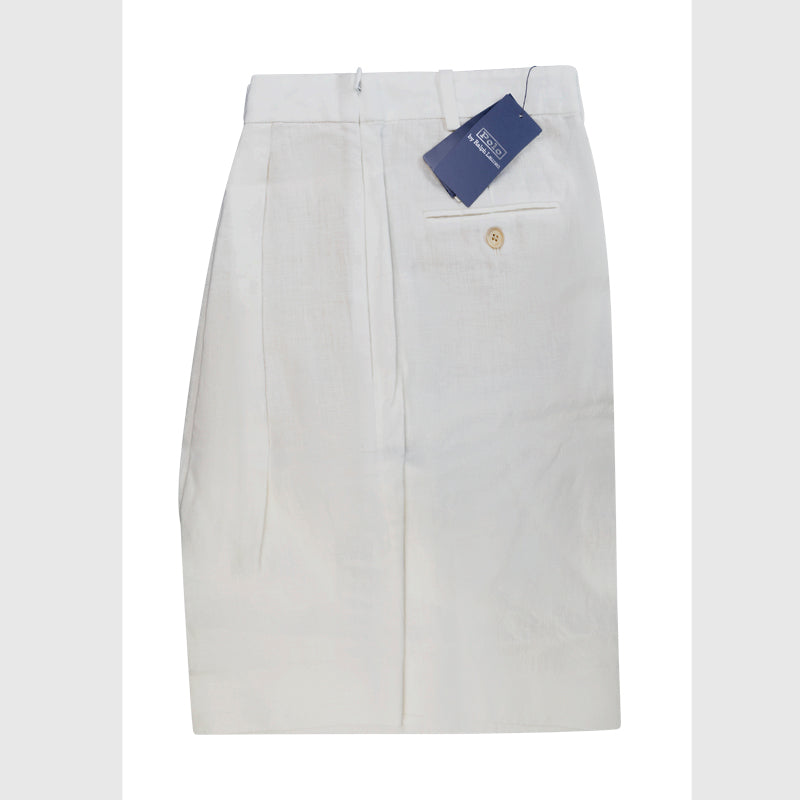 Ralph Lauren Polo Linen-Blend High-Waisted Shorts White Women's