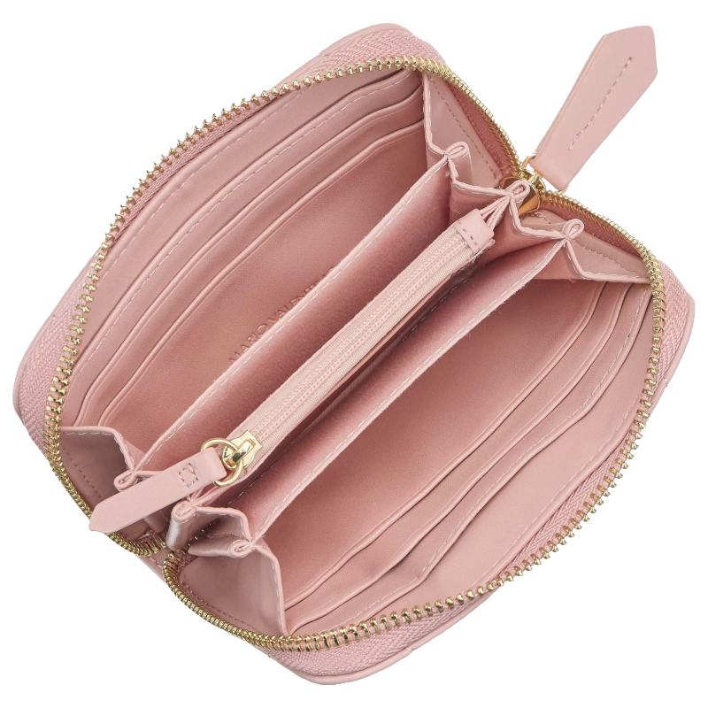 Mario Valentino Ocarina Quilted Wallet Medium Pale Pink Women's