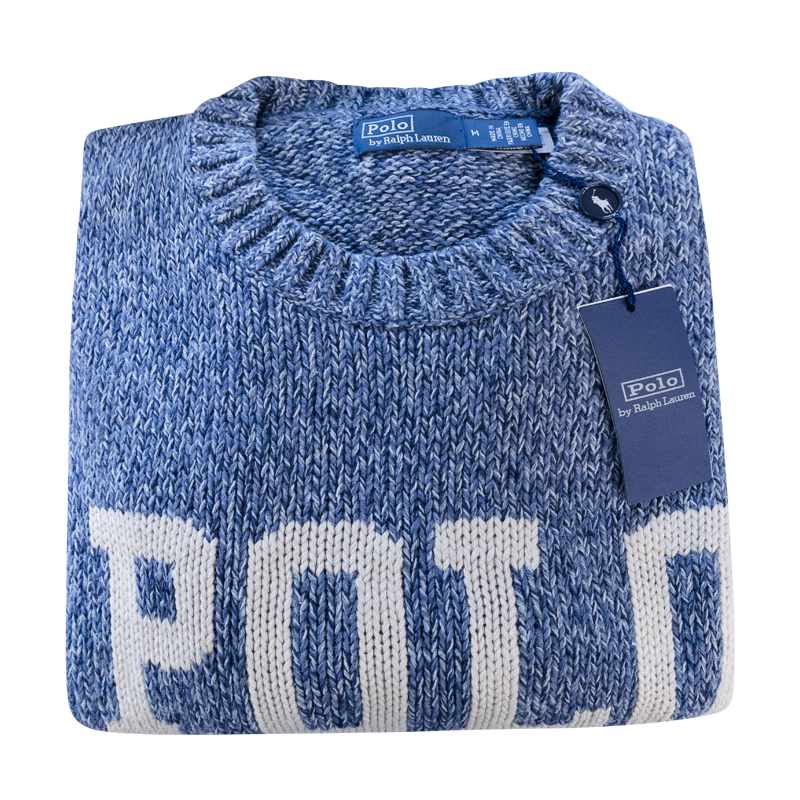 Ralph Lauren Polo Logo Cotton Jumper Denim Marl Women's