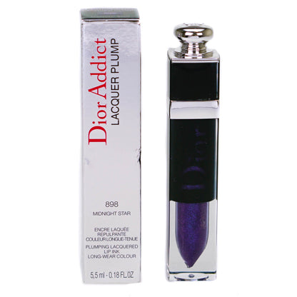 Dior Addict Lacquer Plump Purple Lipstick 898 Midnight Star (Blemished Box)