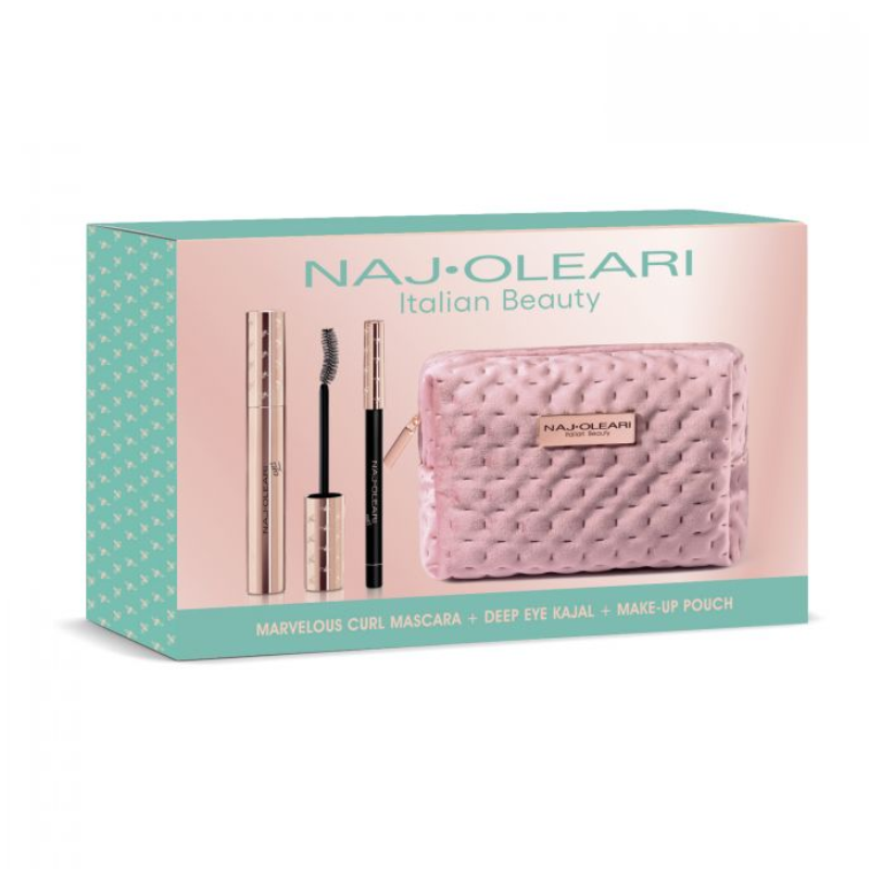 Naj Oleari Marvelous Curl Gift Set Mascara Eye LIner & Make-up Pouch