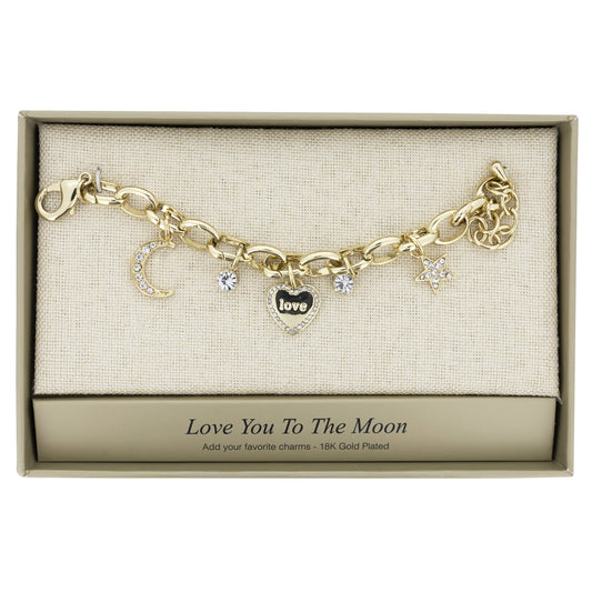 Lovita Gold Charm Bracelet Love You To The Moon 