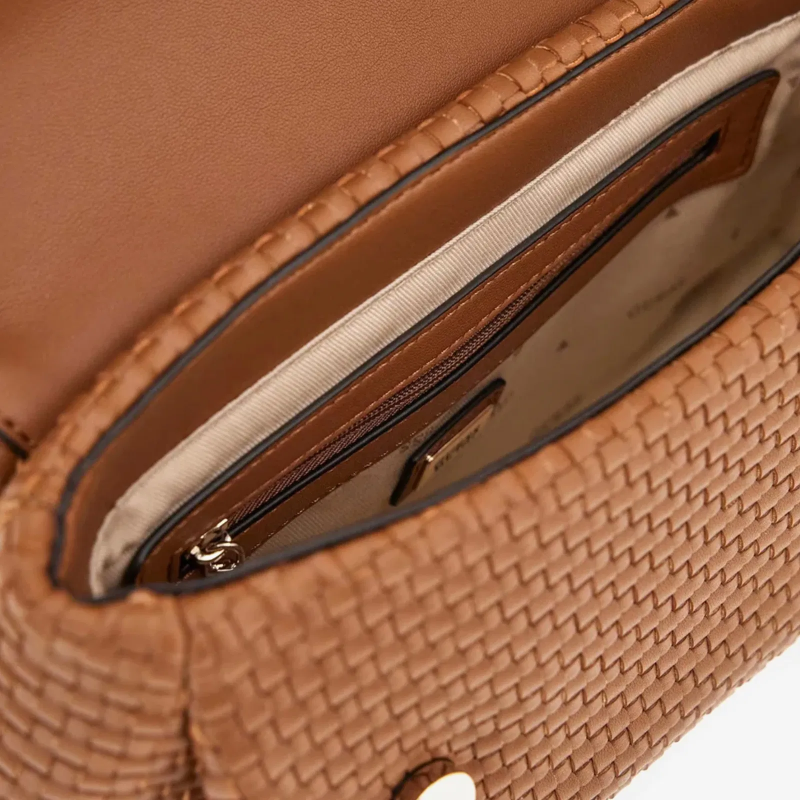 Guess Handbag Etel Girlfriend Women's Brown Shoulder Bag Cognac WW921921