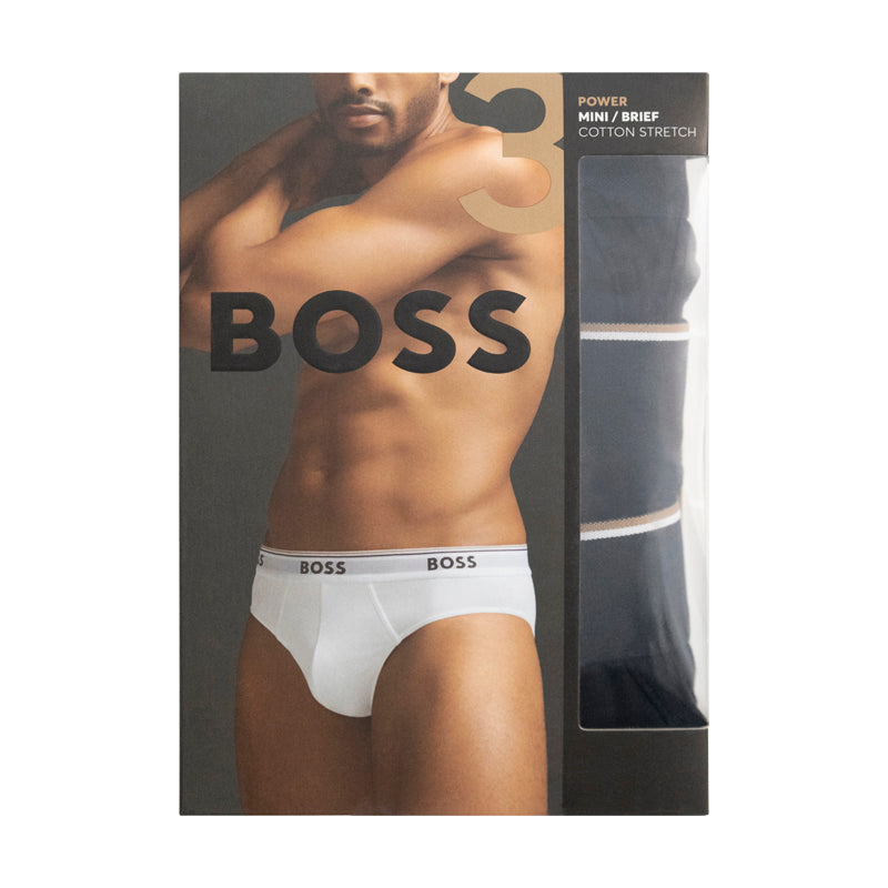 Hugo Boss Power Cotton Stretch Briefs Black 3 Pack Black Men's