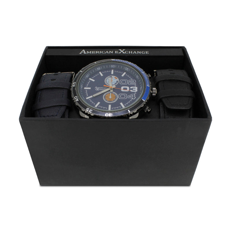 American Exchange Leather Watch 5336 Interchangeable Straps (Blemished Box)