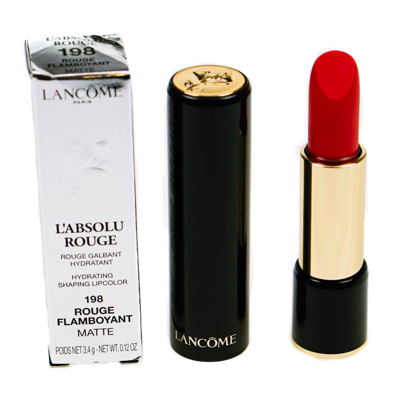 Lancome L'Absolu Rouge Hydrating Shaping Lipstick 198 Rouge Flamboyant Matte (Blemished Box)