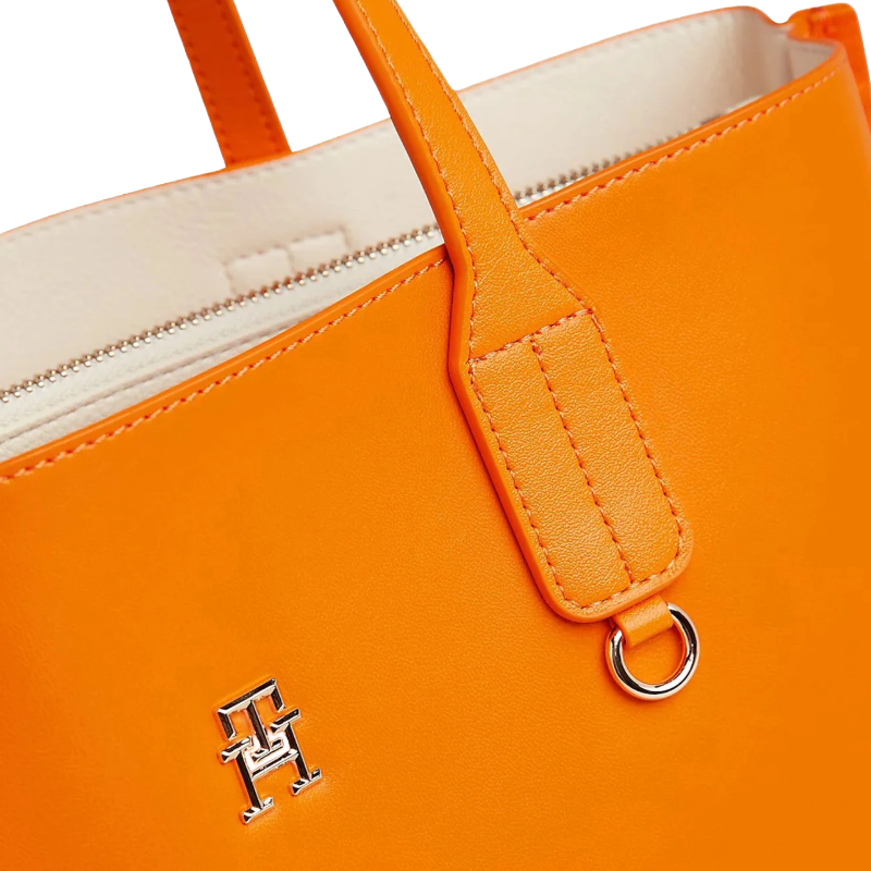 Tommy Hilfiger Women's Iconic Tommy Satchel Handbag Orange AW0AW15692
