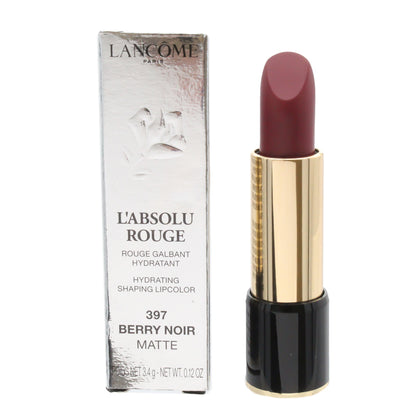 Lancome L'Absolu Rouge Matte Lipstick 397 Berry Noir (Blemished Box)