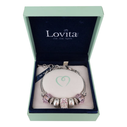 Lovita Charm Bracelet Pink And Silver