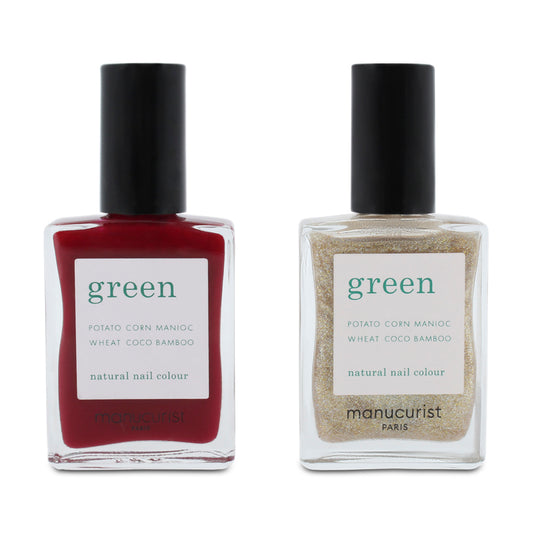 Manucurist Green Pomegranate & Gold Nail Polish Duo Set