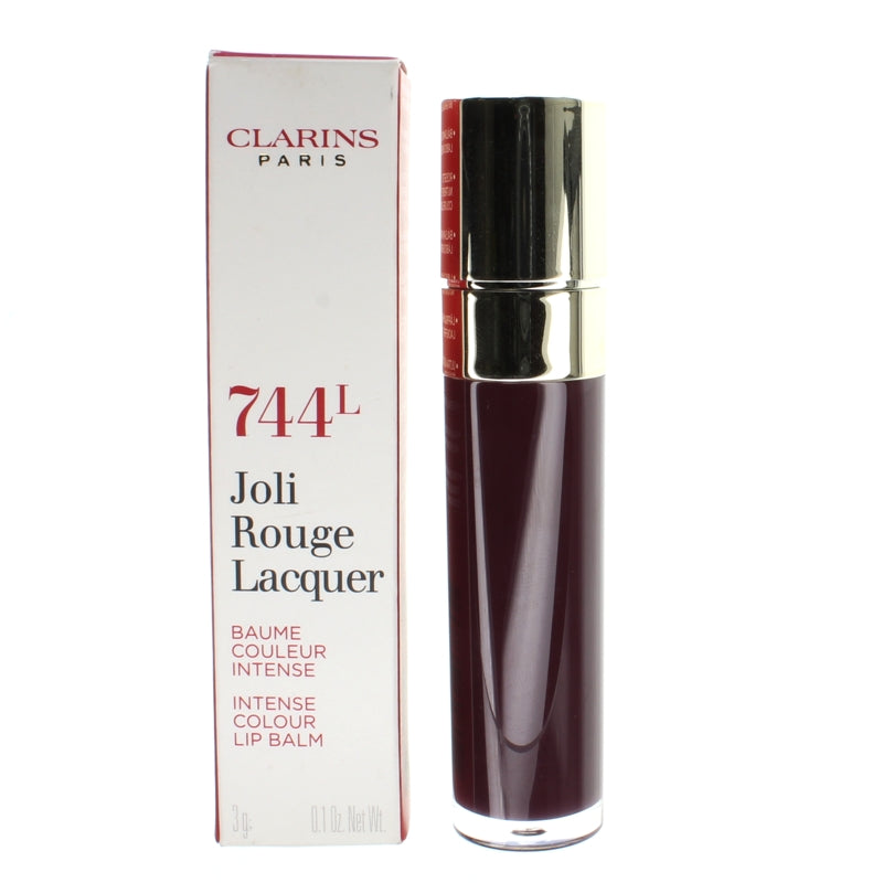 Clarins Joli Rouge Lacquer Lip Balm 744L Plum (Blemished Box)