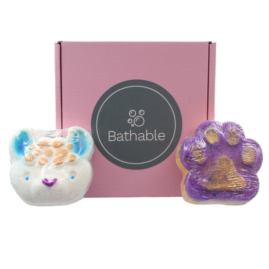 Bathable No Drama Llama & Paw Print Bath Bomb Gift Set