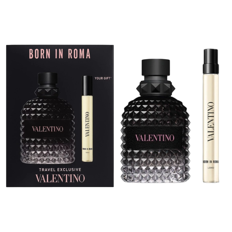 Valentino Uomo Born In Roma EDT 100ml & Mini Spray Gift (Blemished Box)