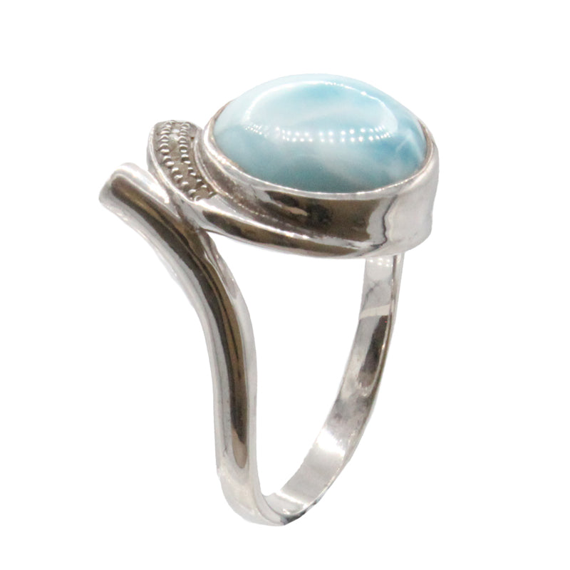 Marahlago Como Larimar Stone Sterling Silver Ring Size 7