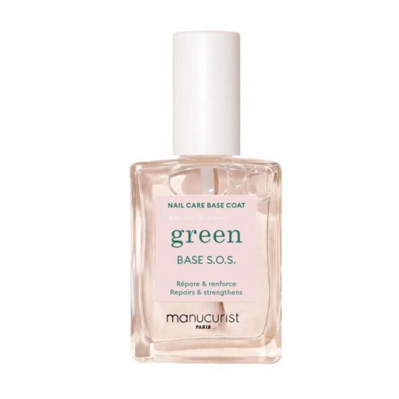 Manucurist Green Nail Care Base Coat S.O.S 15ml For Very Damaged Nails Repairs & Strengthens
