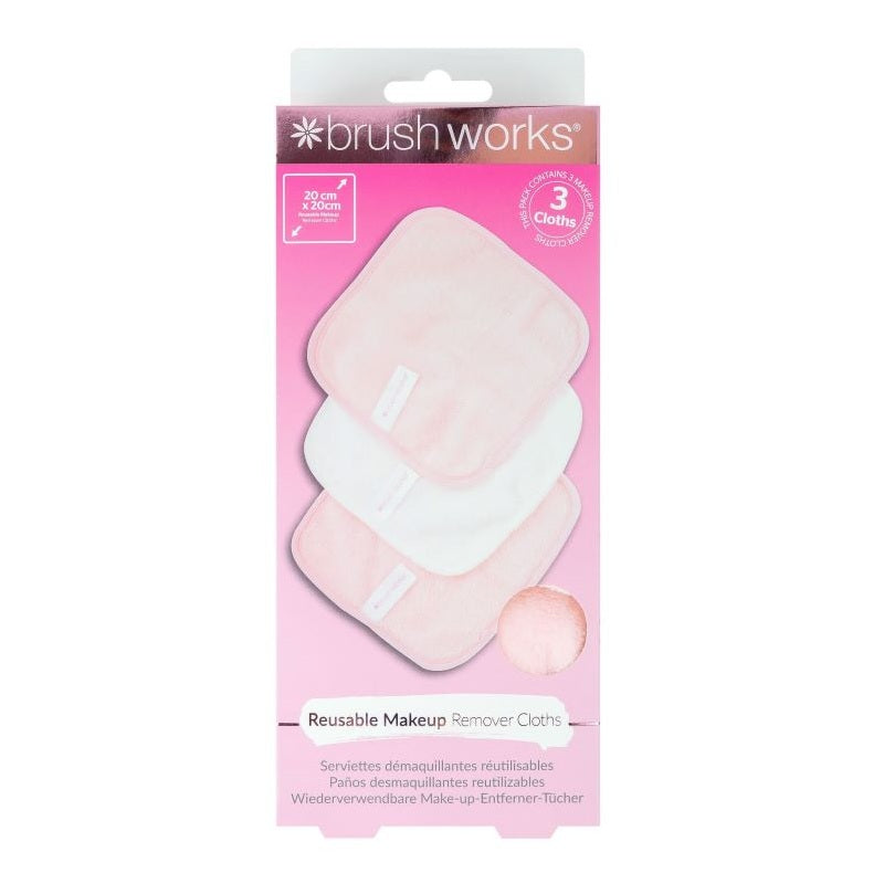 Brushworks Reusable Makeup Remover Cloths - 3 Cloth Pack