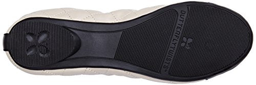 Butterfly Twists Fold Up Ballerina Shoes Cream & Black Size 3 (36)
