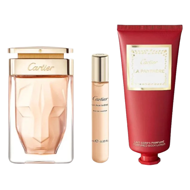 Cartier La Panthere Gift Set 75ml & 10ml EDP & Perfumed Body Lotion 100ml