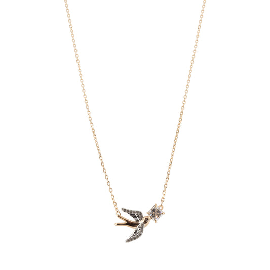 Swarovski Rose Gold Flying Swallow Necklace 5541898