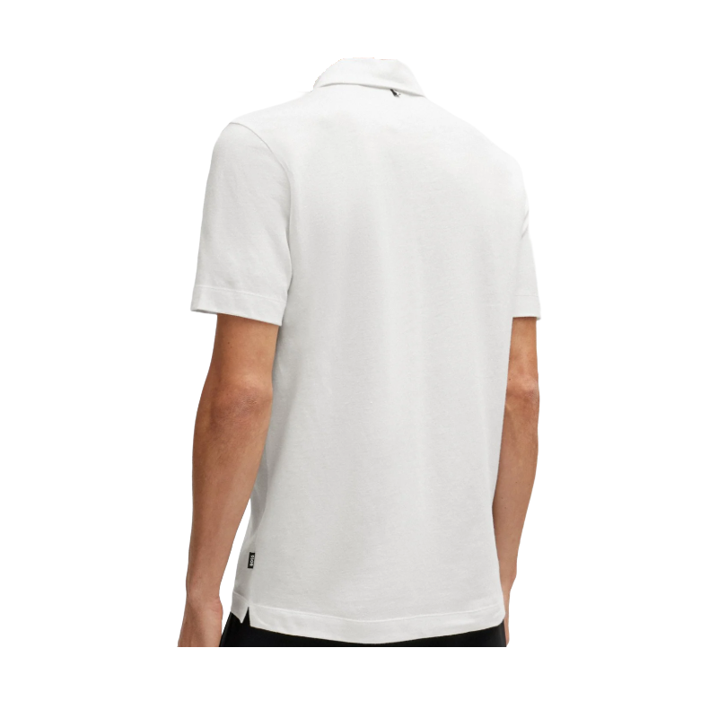 Hugo Boss Cotton Linen Press 56 Men's Polo Shirt White