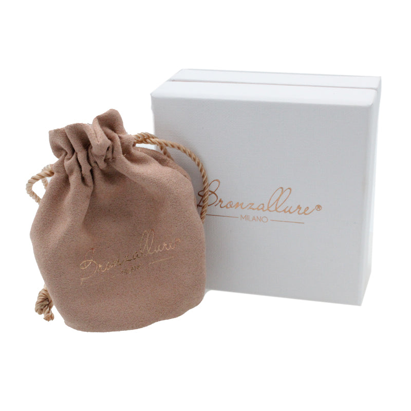 Bronzallure Square Link Drop Rose Gold Earrings