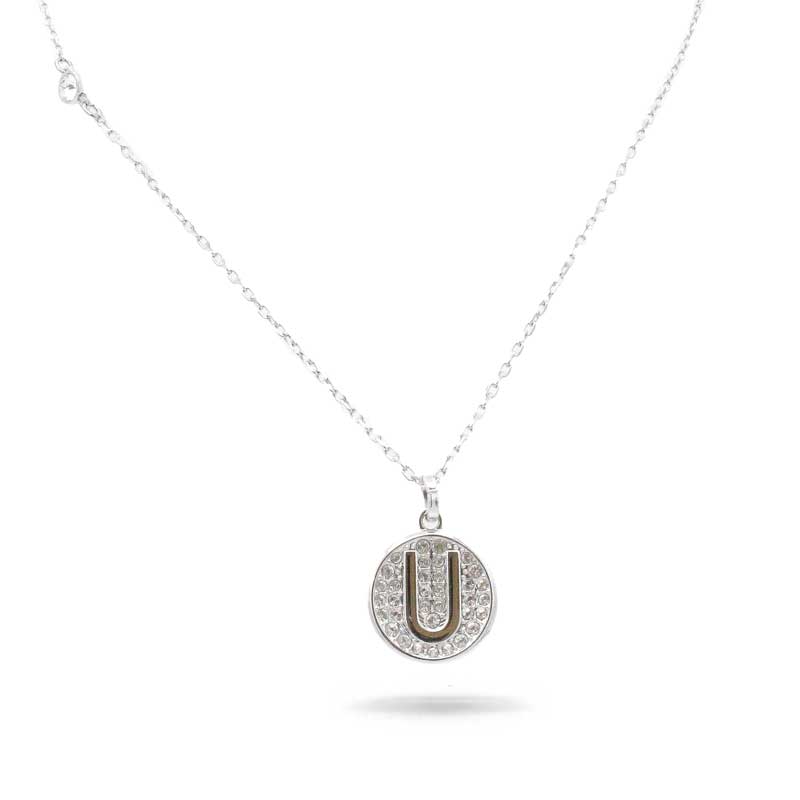 Swarovski Letter Collection Silver 'U' Necklace