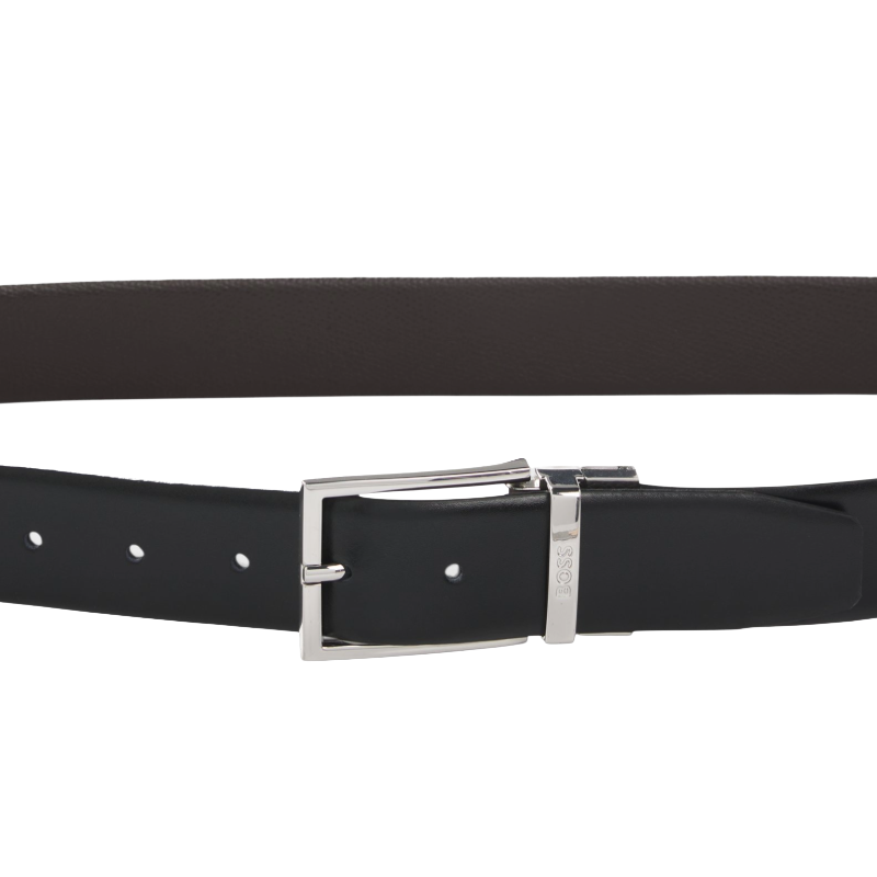 Boss Men's Reversable Belt Olarion Cow Hide Black/Brown (34 inch)