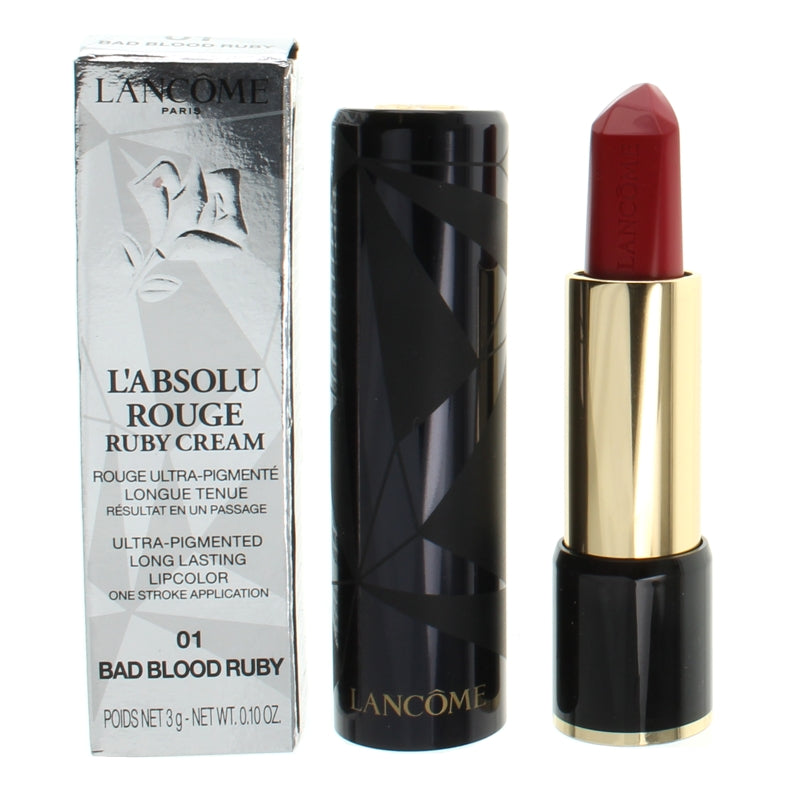 Lancome L'Absolu Rouge Ruby Cream Lipstick 01 Bad Blood Ruby