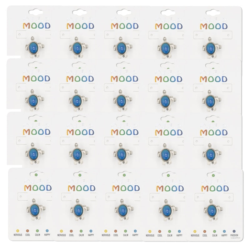 Cool Jewels Turtle Colour Changing Mood Ring - Job Lot (92 Rings)