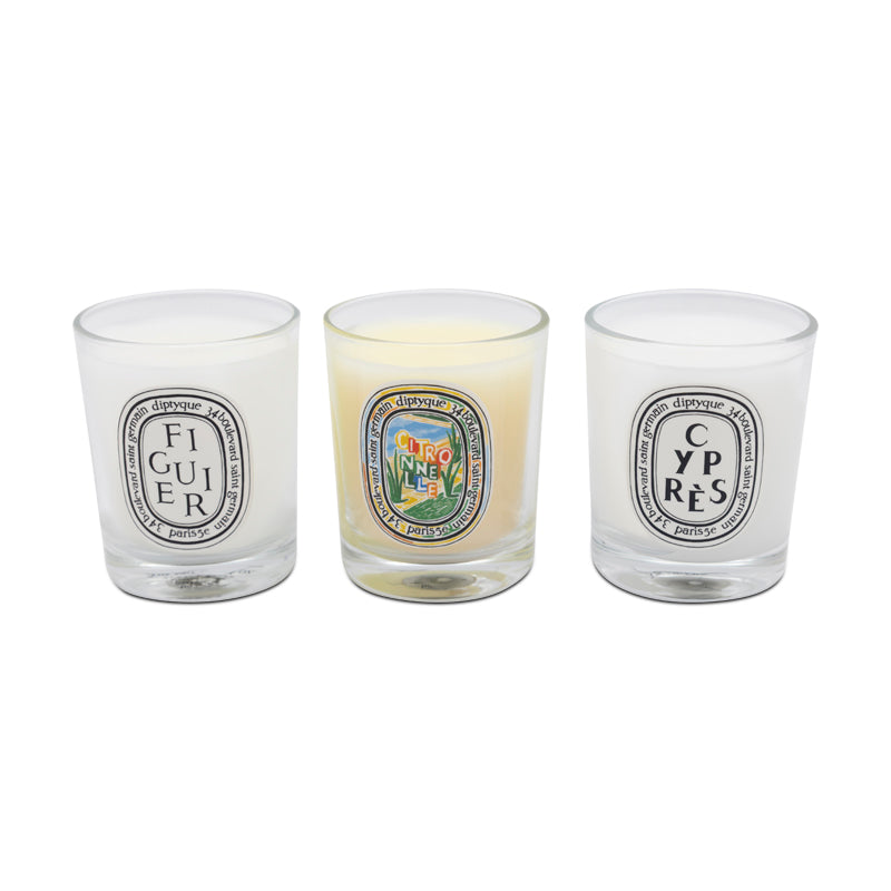 Diptyque Summer Candle Set 3 x 70g Cypres & Figuier & Citronnelle Scents