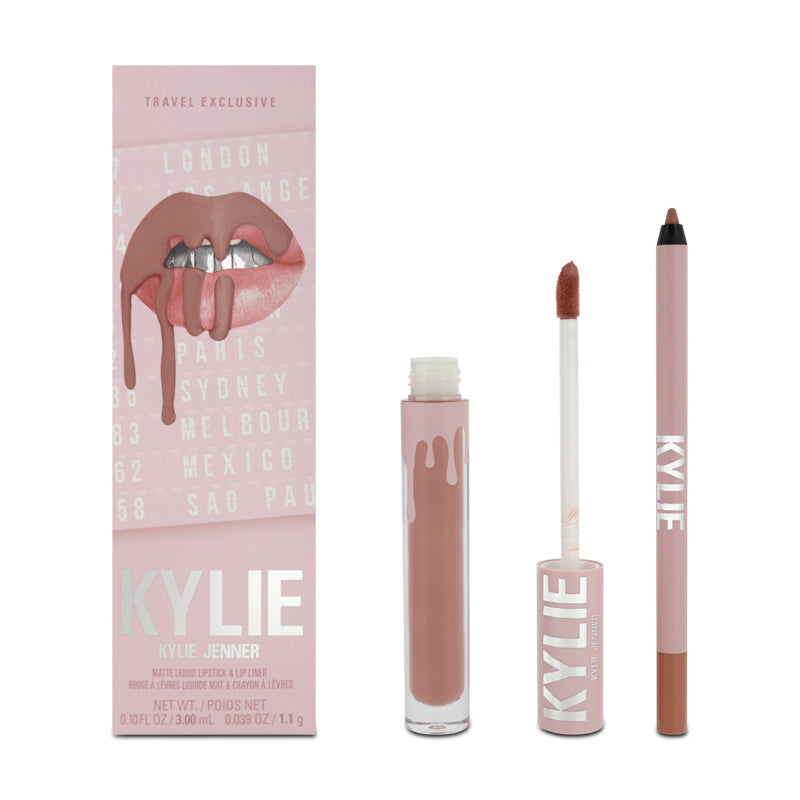 Kylie Jenner Matte Pink Liquid Lipstick & Liner 354 Until Further Notice (Blemished Box)