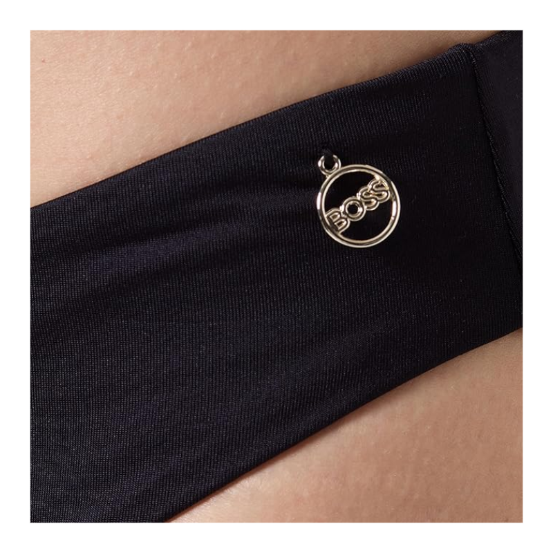Hugo Boss Bella Brief Logo Charm Women's Bikini Briefs Black Swimwear