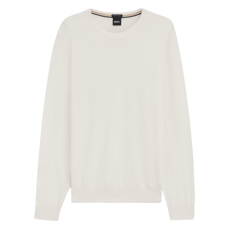 Hugo Boss Botto Men's Long Sleeve Jumper Open Off White