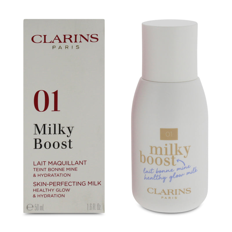 Clarins Milky Boost Foundation 01 Milk Cream 50ml (Blemished Box)