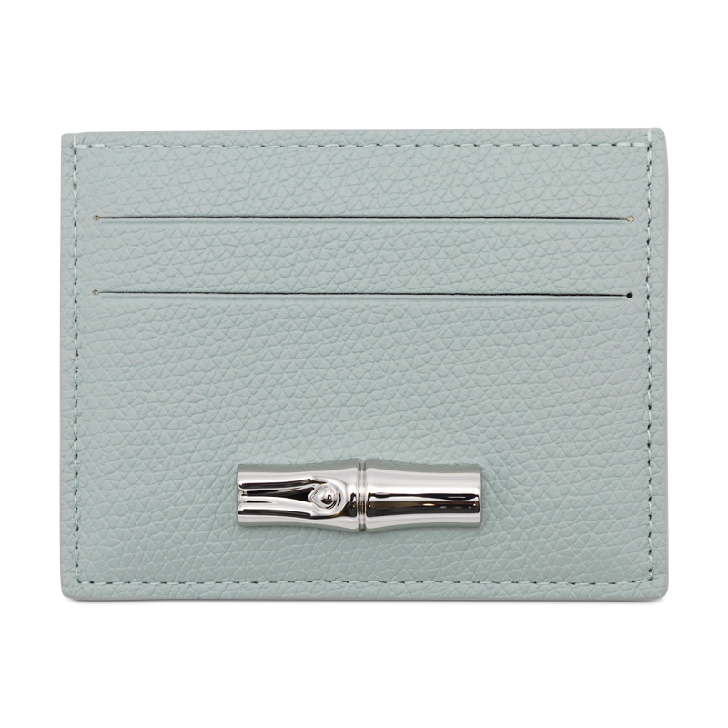 Longchamp Le Foulonne Leather Card Holder Celadon