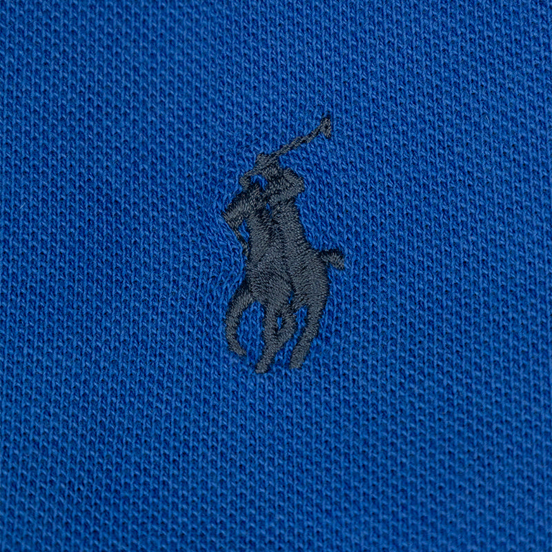 Ralph Lauren Polo Custom Slim Striped Collar Polo Shirt Blue - Men's