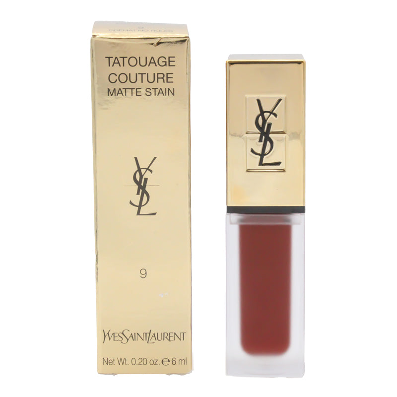YSL Tatouage Couture Red Liquid Lipstick Stain 9 Grenat No Rules (Blemished Box)